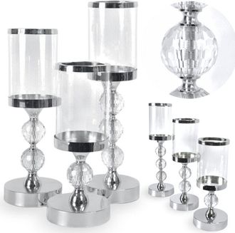 OEM Candelabros De Plata 3x Glamoroso Candelabro De Cristal Con Pata Para La Mesa Navide&ntilde;a