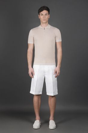 Moorer Mens Beige Short Sleeve Sweater