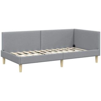 vidaXL Estructura De Cama En Esquina Gris Claro 90 Cm X 190 Cm Vidaxl