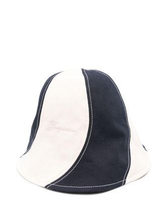 Jacquemus striped bucket hat - unisex - Cotton - 56 - Blue