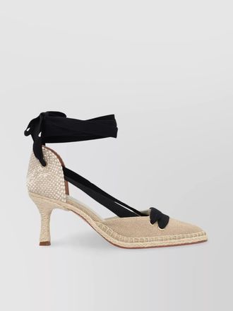 Castaner canvas ankle-lace espadrille pumps