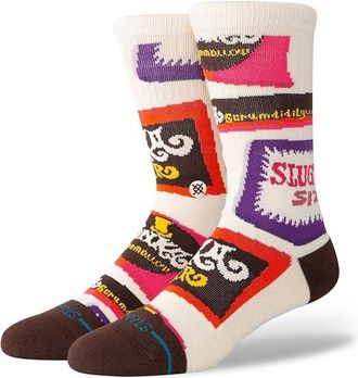 Stance Wonka Bars Crew Cut Socks Shoes Brown : LG (US Mens Shoe 9-13 - Womens Shoe 11-14), Cotton/Nylon/Polyester