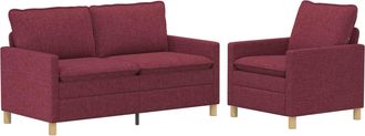 vidaXL Juego De Sof&aacute; 2 Uds. Rojo Vino Tela Vidaxl