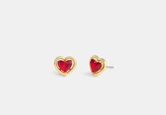 Coach Halo Heart Stud Earrings