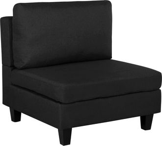 Beliani Beliani - M&oacute;dulo De 1 Asiento Sill&oacute;n Tapizado De Tela Negra Acolchado Sala De Estar Moderno Fevik