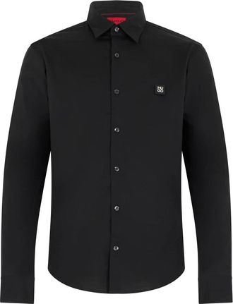 HUGO BOSS Ermo Shirt - Heren - Casual Overhemden - Zwart - S - Katoen - Overhemden