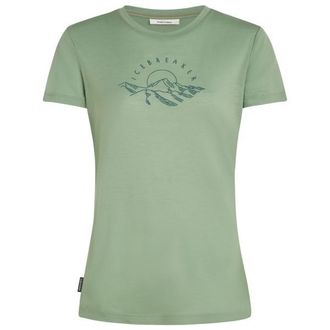 Icebreaker Merino 150 Tech Lite S/S Sunrise Summit Merinoshirt f&uuml;r Damen | gr&uuml;n