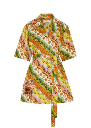 Alemais Alemais Janine Printed Belted Cotton Mini Shirt Dress - Multicoloured - 10 (UK10 / S)