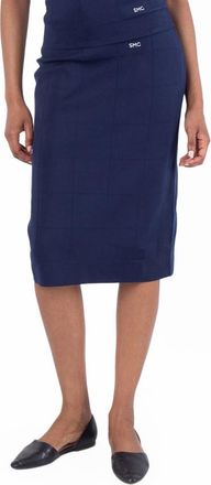 Stella McCartney Technical Knit Striped Midi Skirt, Size X-Small