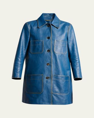 コート Chloe Wide Blue Double-Breasted Coat CHLOE WOMEN'S COAT BLUE DOUBLE BREAST WOOL VELVET TRIM IT SZ