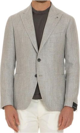Tagliatore Italiaans Slim Fit Single-Breasted Jasje - Heren - Blazers - Grijs - XL - Katoen - Jassen