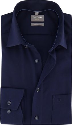 Olymp Overhemd Olymp donkerblauw strijkvrij