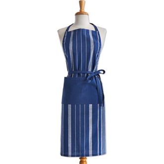 Tag Lapis Stripe Cotton Cooking Baking Apron One Size Large Pocket in Blue at Nordstrom