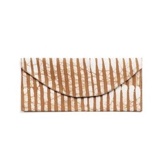 Studio Variously Oak Brown Stripes Cotton Wax Block Printed Zero Waste Envelope Pouch in Default Title at Nordstrom
