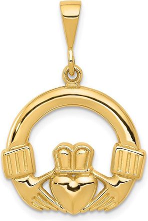 Diamond2Deal 14k Yellow Gold Claddagh Pendant