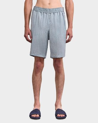 Frescobol Carioca Men & apos;s Palma Printed Stretch Silk Shorts