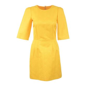 Dolce & Gabbana Short Dresses, female, Yellow, Size: S Mid-Length Dress
