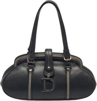 Dior Pre-owned Handbags, female, Black, Size: ONE SIZE Pre-owned Vintage Leather Handbag