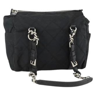 Prada Pre-owned Shoulder Bags, female, Black, Size: ONE SIZE Pre-owned Vintage Tote Bag