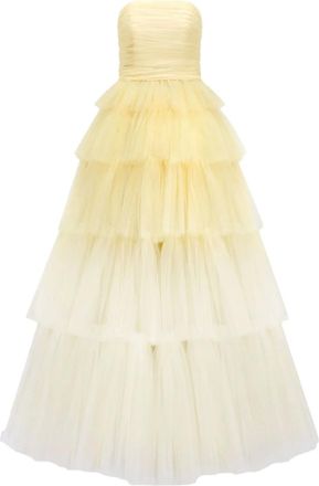 Jenny Packham Adore gelaagde avondjurk - Geel