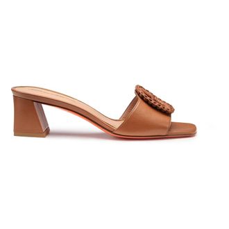Santoni Leren Sandalen Muiltjes - Dames - Muiltjes - Bruin - 37 EU - Leer - Schoenen