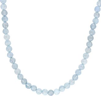 Rina Limor Silver 16.51 Ct. Tw. Aquamarine Bead Necklace