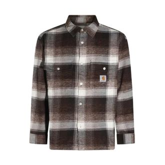 Carhartt Work in Progress Esterson Shirt - Heren - Casual Overhemden - Bruin - L - Katoen - Overhemden