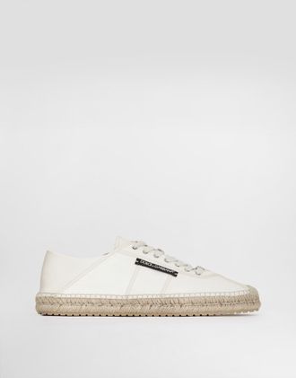 Dolce & Gabbana Espadrilles In Split Lambskin - Man Sandals And Slides White 41