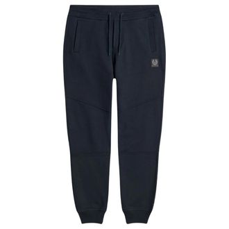 Belstaff effen marineblauwe joggingbroek met manchetten