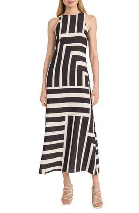 Donna Morgan Stripe Maxi Dress in Cream/Black at Nordstrom Rack, Size 4