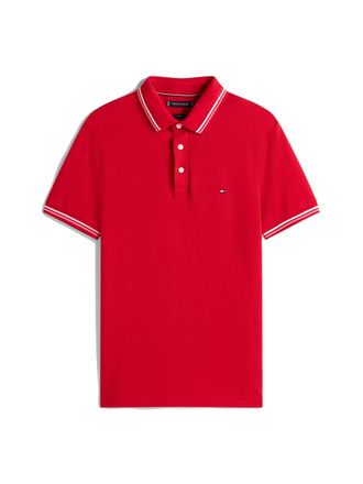Tommy Hilfiger Mens Tipped Slim FIT Seasonal Polo MW0MW39993 S/S Polo, Red, XL