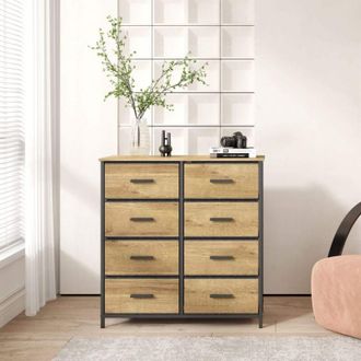 Home Source Industries Chest 8 Storage Drawers Compact Modern Design 80cm Wide Home Furniture Organiser