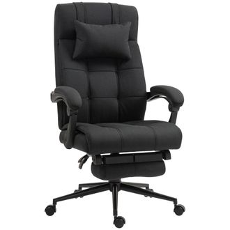 Vinsetto Office Chair With Adjustable Height - Wheels - Footrest - Black | TJ Hughes