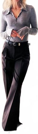 The Garment Andora Wide Leg Pants In Dark Brown Pinstripe