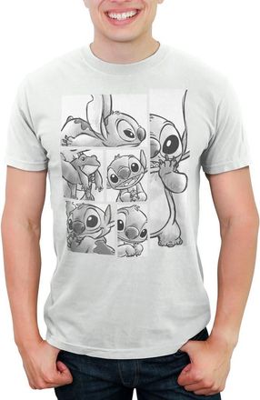 Lilo & Stitch Mens Lilo & Stitch Grayscale Sketches of Stitch Graphic T-Shirt in White at Nordstrom, Size Xxx-Large