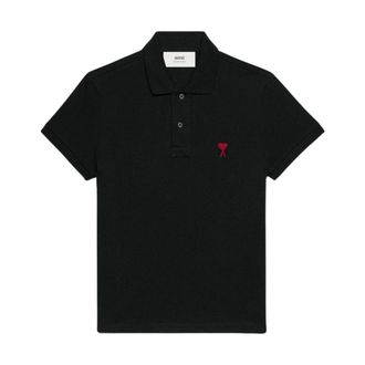 Ami Polo Shirts, male, Black, S, De Coeur Polo Shirt