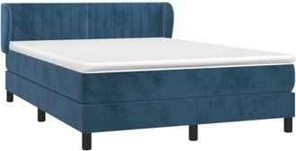 vidaXL Cama Box Spring Con Colch&oacute;n Terciopelo Azul Oscuro 140x200 Cm Vidaxl