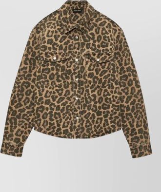 Anine Bing paxton shirt animal print chest pockets