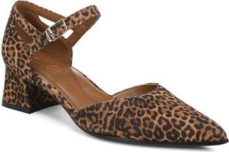 Naturalizer Maddox Ankle Strap Pointed Toe Pump in Dark Chestnut Suede at Nordstrom, Size 8.5