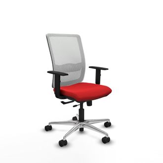 Piqueras y Crespo Silla De Oficina Piqueras Y Crespo Haches Rojo Aluminio Cuero