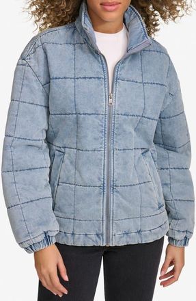 Levi's Box Quilted Water Resistant Cotton Jacket in Light Wash Denim at Nordstrom, Size X-Small