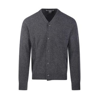 Comme Des Garçons Cardigans, male, Gray, Size: S Grey Cardigan Sweater Top