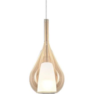 Ideal Lux Sospensione Contemporanea Kalique Vetro Ambra Bianco E Cromo 1 Luce E27 H40Cm