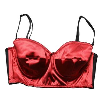 Dolce & Gabbana Cropped Bustier Tank - female - Dolce & Gabbana - Sleeveless Tops - Red - S - Tops
