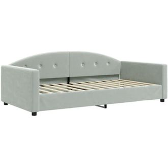 vidaXL Sof&aacute; Cama Sin Colch&oacute;n Terciopelo Gris Claro 100x200 Cm Vidaxl