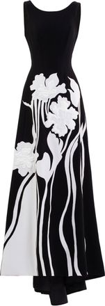 Saiid Kobeisy Embroidered Padded Crepe Dress