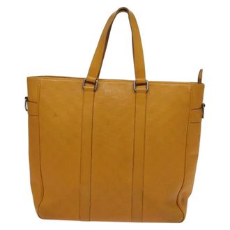 Louis Vuitton Tadao Damier Infini Leather Yellow Leather Handbag (Pre-Owned)