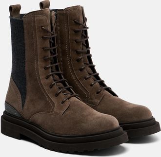 Brunello Cucinelli Monili suede lace-up boots