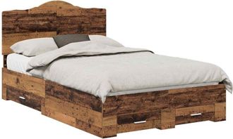 vidaXL Estructura De Cama Con Cabecera Madera Vieja 120 X 190 Cm Vidaxl