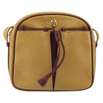 Cartier Pre-owned Cross Body Bags, female, Yellow, Size: ONE SIZE Pre-owned Leather Cross Body Bag